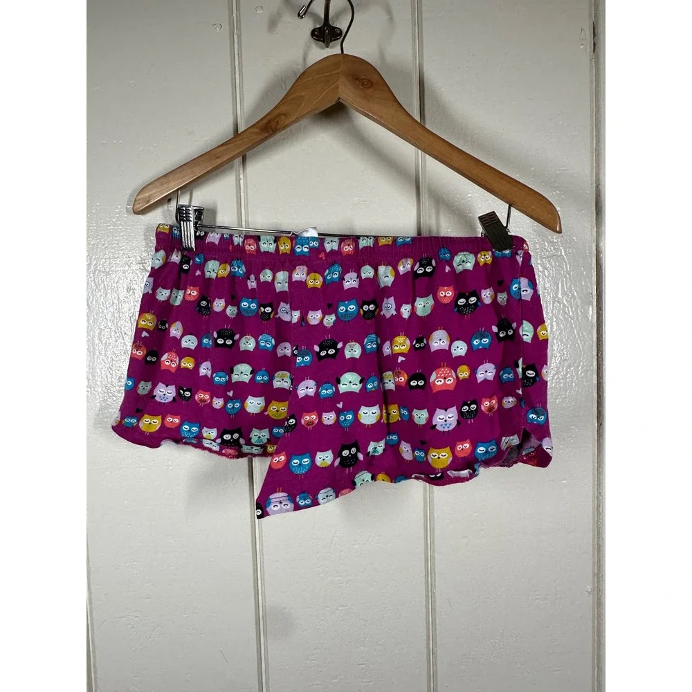 Secret Treasures Pajama Shorts Womens S Purple Lolita Owl Print Cotton TZ3954TBJ